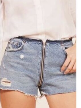NWT Reformation Zipper cut-off Distressed Jean Shorts Summer Festival Beach 31